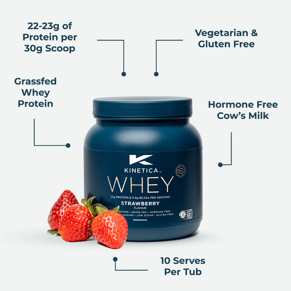 Whey Protein Strawberry 300g - #kinetica-sports#