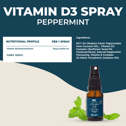 Vitamin D3 Oral Spray - Peppermint Flavour 15ml - #kinetica-sports#